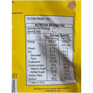 7D Premium Philippine Dried Mangoes (100g) – Naturally Sun-Ripened