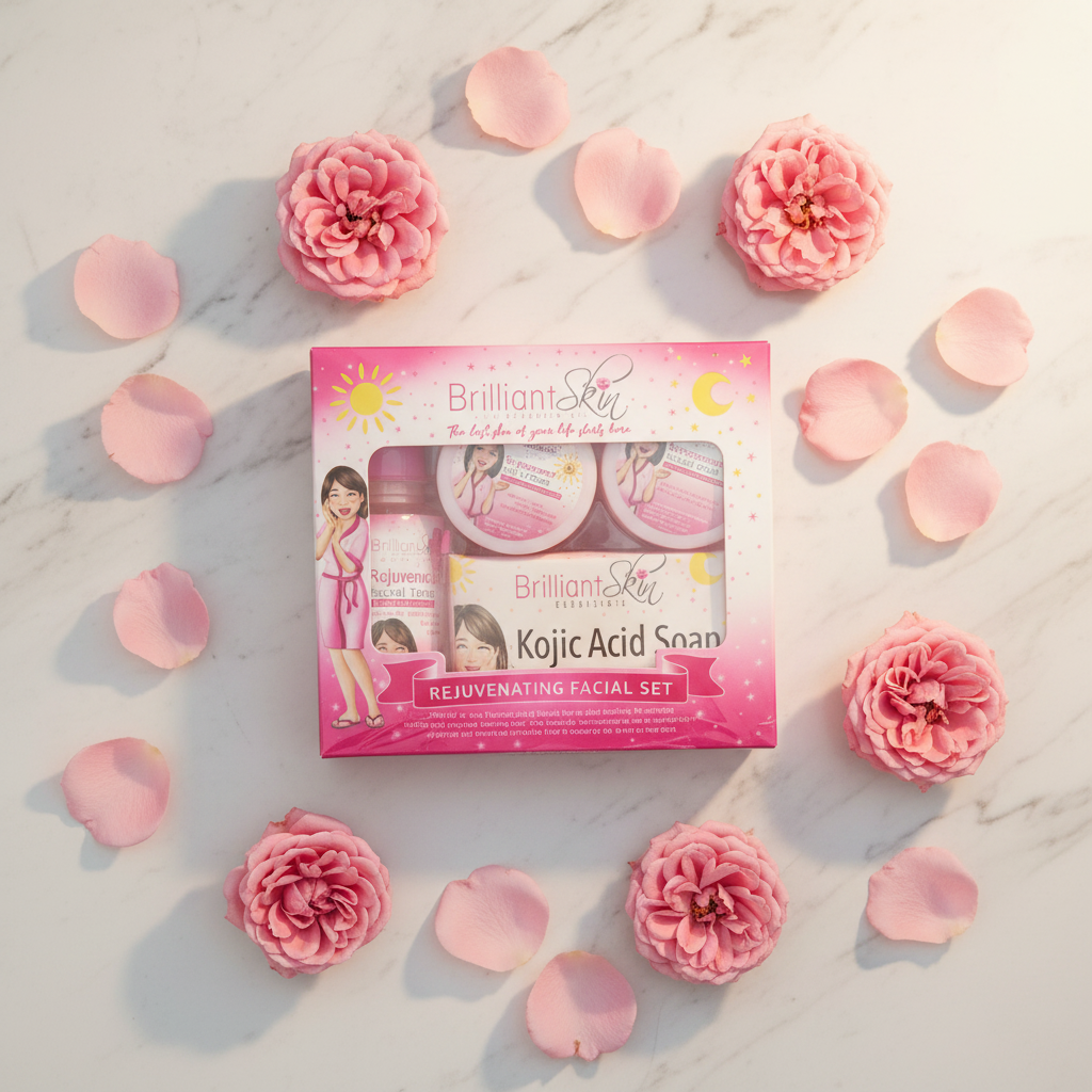Brilliant Skin Rejuvenation Facial Set with Kojic Acid Soap — Premium Beauty