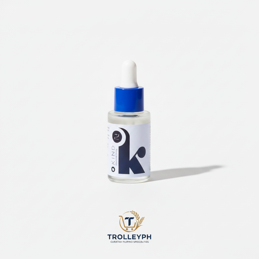 KIND Intensive Whitening Facial Serum 30ml white and blue pump bottle with TrolleyPH logo below