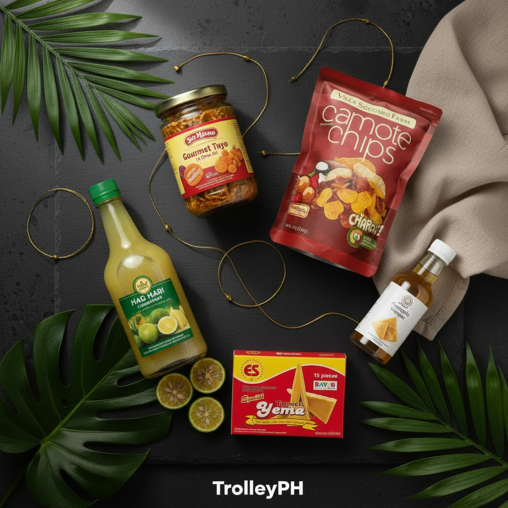 TrolleyPH New Arrivals Bundle June 2026 – premium Filipino pantry gift flat lay