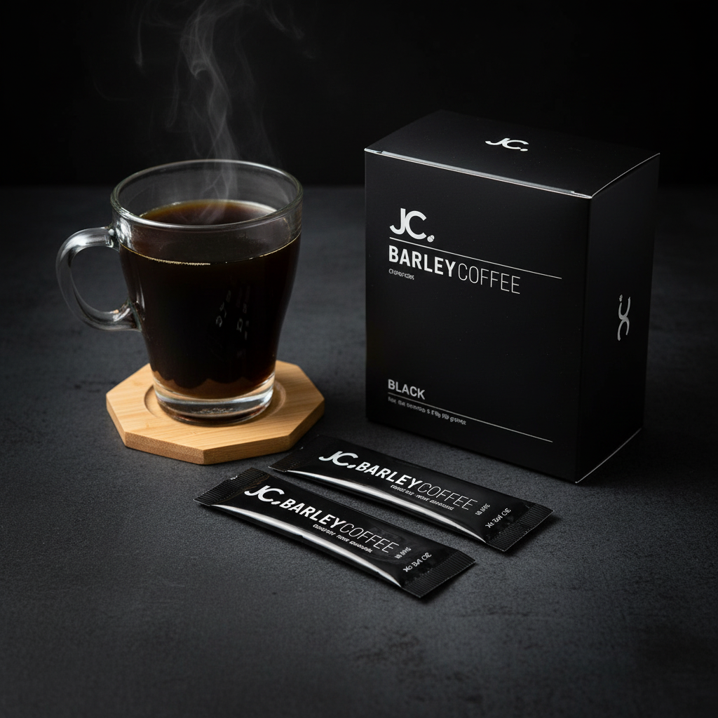 JC. Barley Coffee Black – premium lifestyle product photography