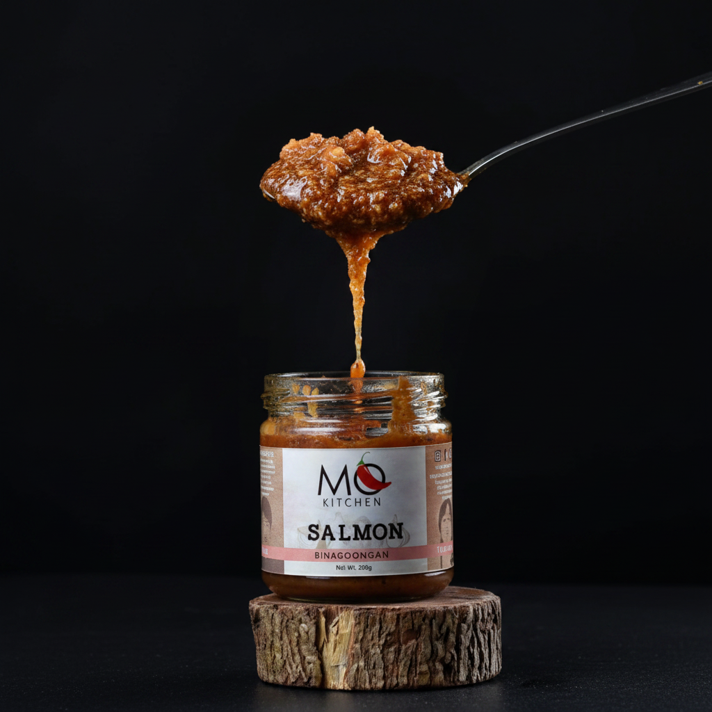 MQ Kitchen Salmon Binagoongan premium glass jar