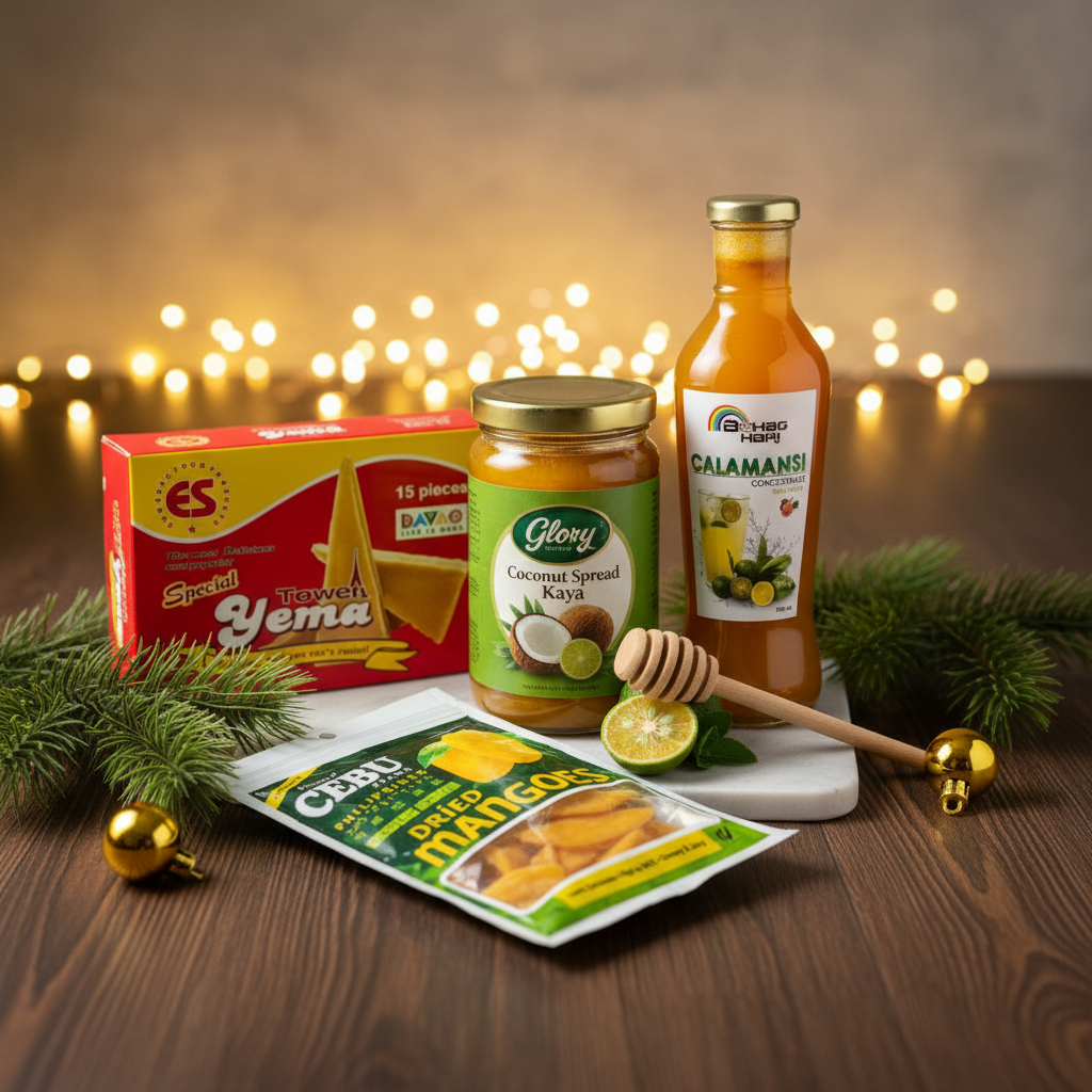 TrolleyPH Christmas Breakfast & Brunch Bundle – Glory Coconut Kaya, Bahaghari Calamansi Concentrate, Cebu Dried Mangoes, Eng Seng Tower Yema
