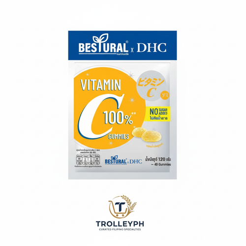 Bestural x DHC Vitamin C Gummies Yuzu pouch of 40 gummies with the TrolleyPH logo below