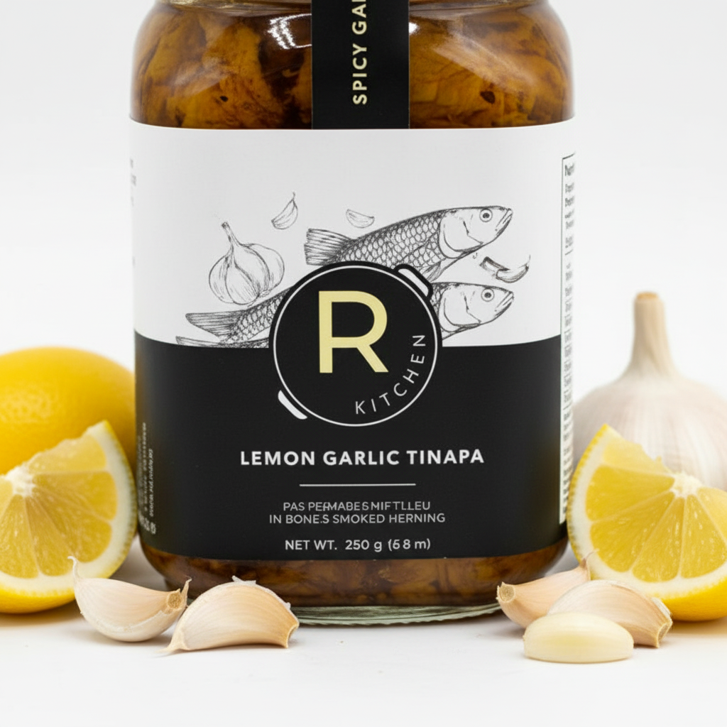 R Kitchen Lemon Garlic Tinapa - Premium Deboned & Bottled