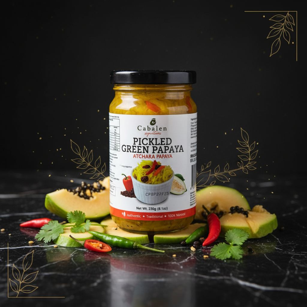 Premium editorial shot of Cabalen Atchara Papaya