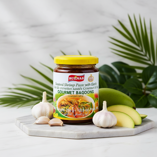 Buenas Gourmet Bagoong sauteed shrimp paste with garlic - premium styled shot