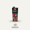 Del Monte Vege+ Pomegranate 750ml juice carton with the TrolleyPH logo beneath
