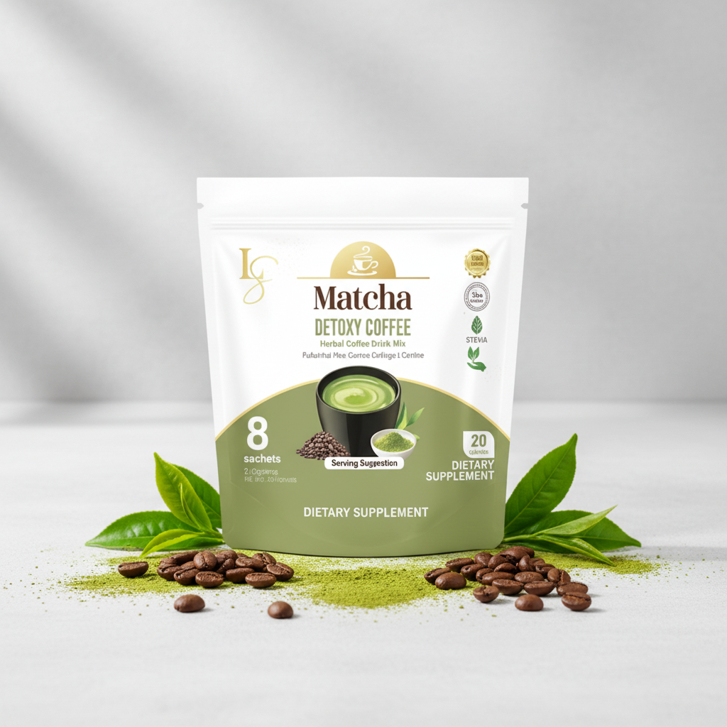 Luxe Slim Matcha Detoxy Coffee – premium product photography