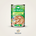 San Marino Tuna Flakes in Oil 150g easy-open can with the TrolleyPH logo beneath