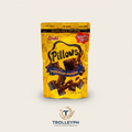 Oishi Pillows Choco-Filled Crackers party size 150g yellow pouch with the TrolleyPH logo beneath