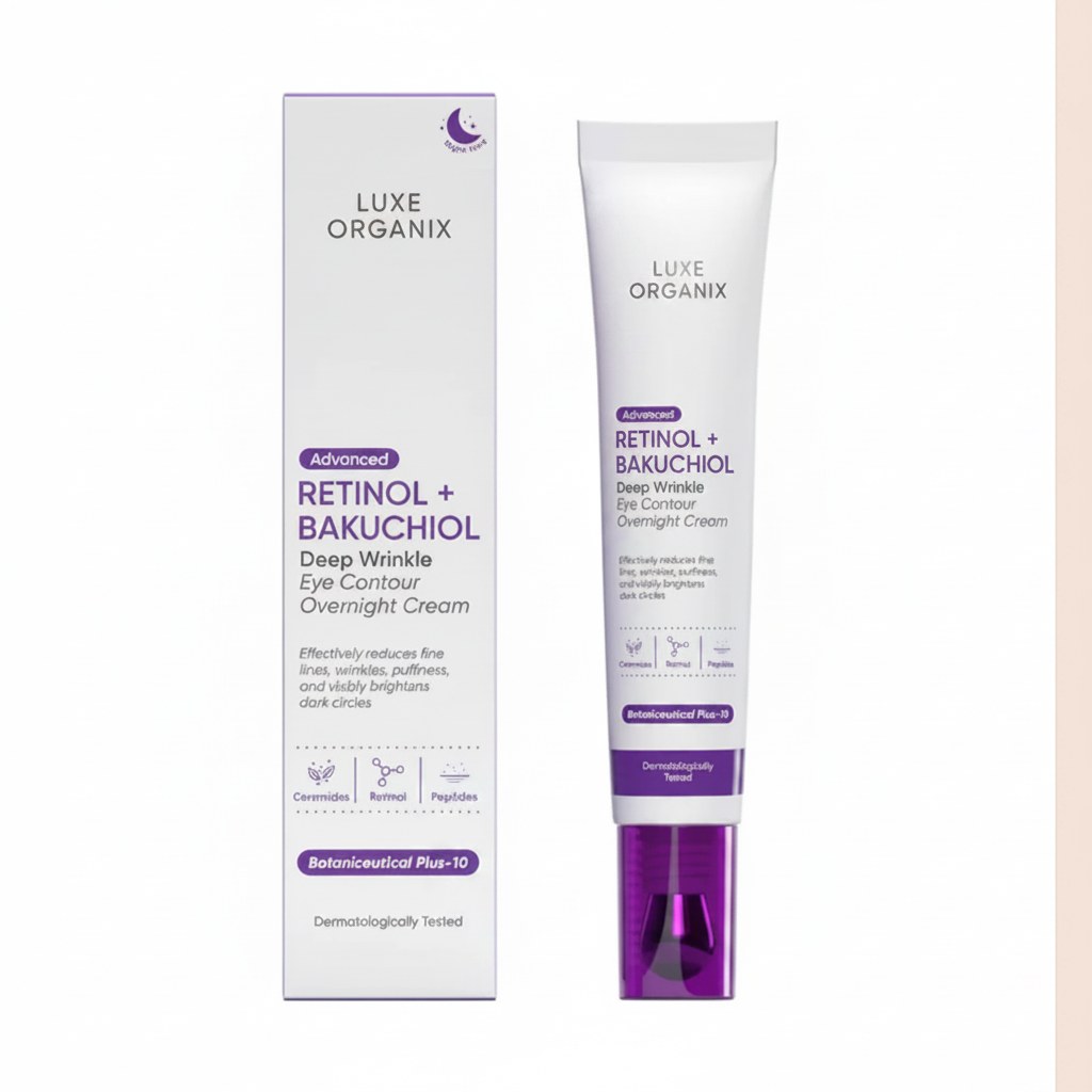 Luxe Organix Advanced Retinol + Bakuchiol Deep Wrinkle Eye Contour Overnight Cream premium