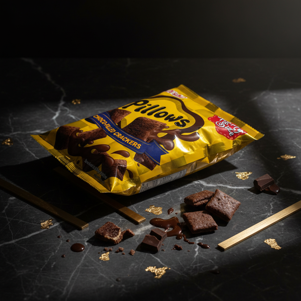 Premium Oishi Pillows Choco-Filled Crackers product photography